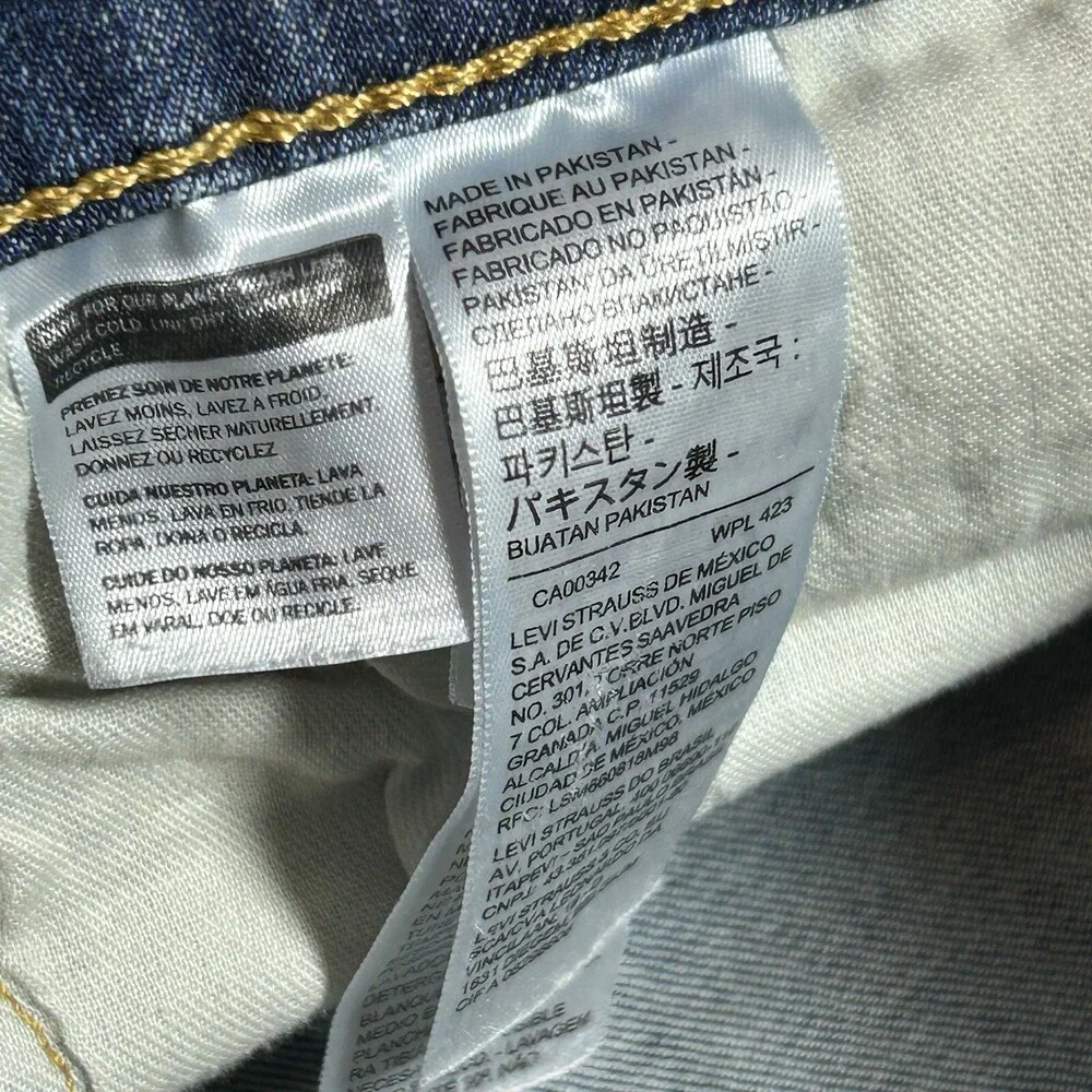 Levis Jeans Mens 40x32 Blue 559 Relaxed Straight Mid Rise Dark Wash Denim